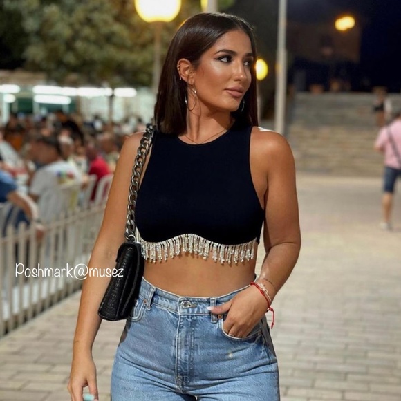 Zara SEAMLESS RHINESTONE TOP - Picture 5 of 17